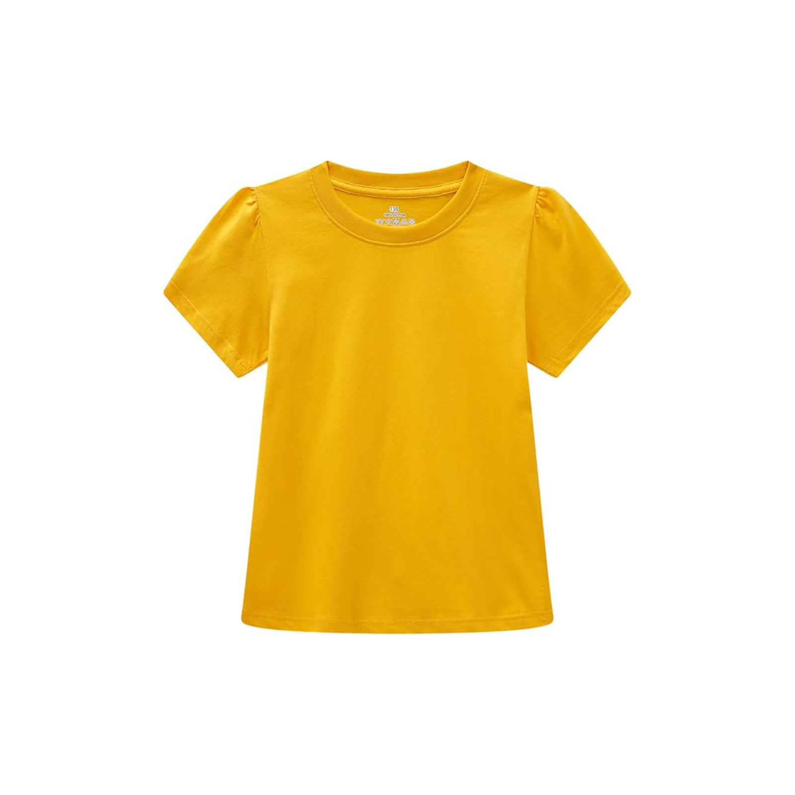 Yellow Round Collar Tee