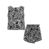 12 Black Floral Skirt Set