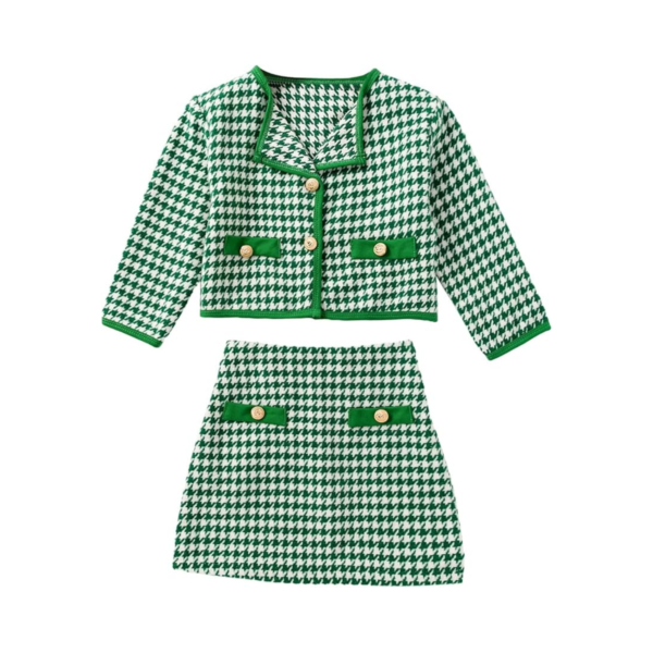 Green Houndstooth Skirt