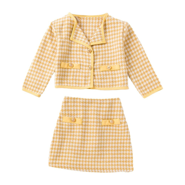 Yellow Houndstooth Skirt