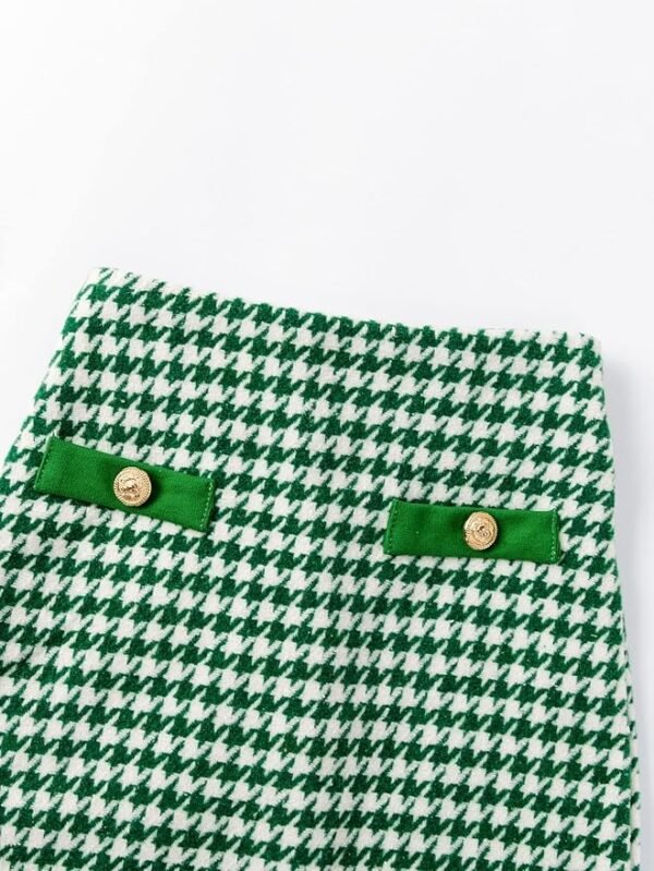 Green Houndstooth Skirt