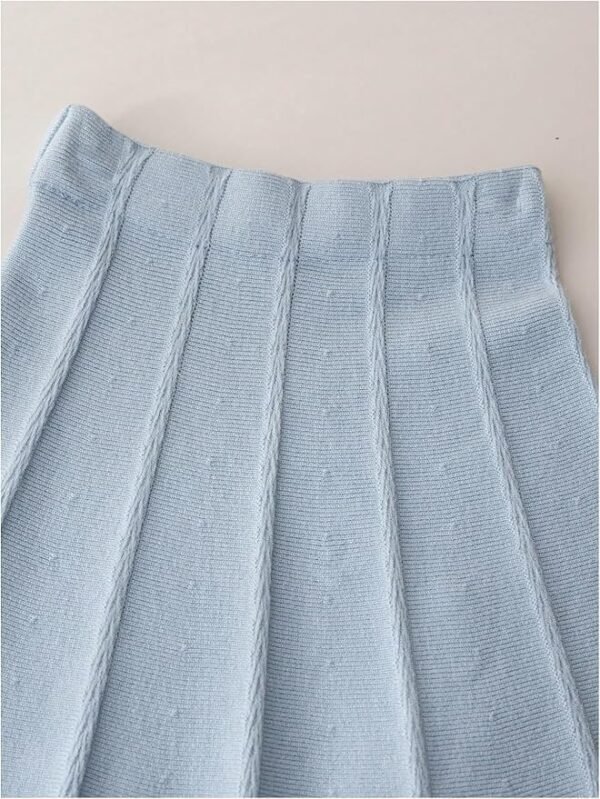 Blue Sweater Skirt Set