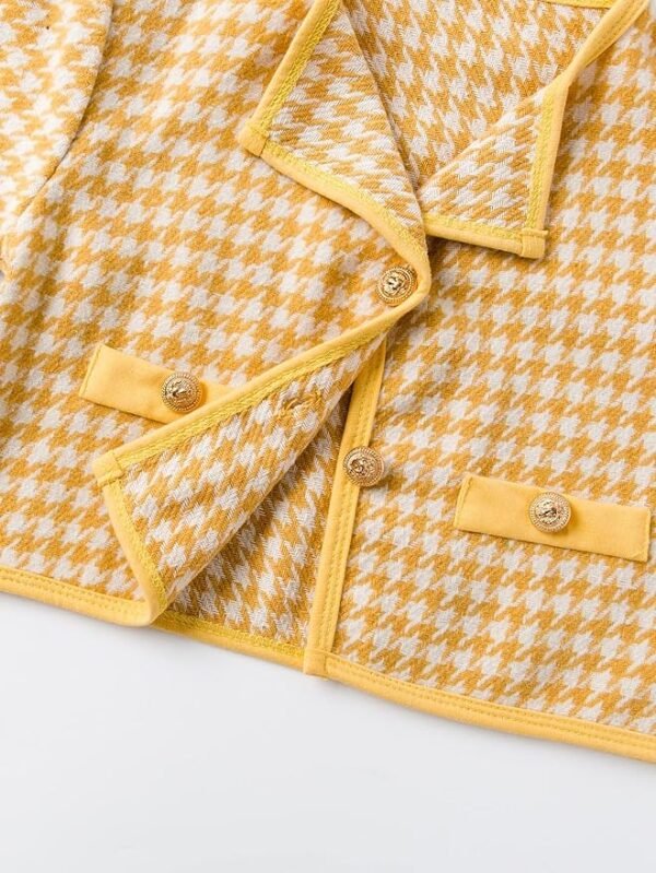 Yellow Houndstooth Skirt